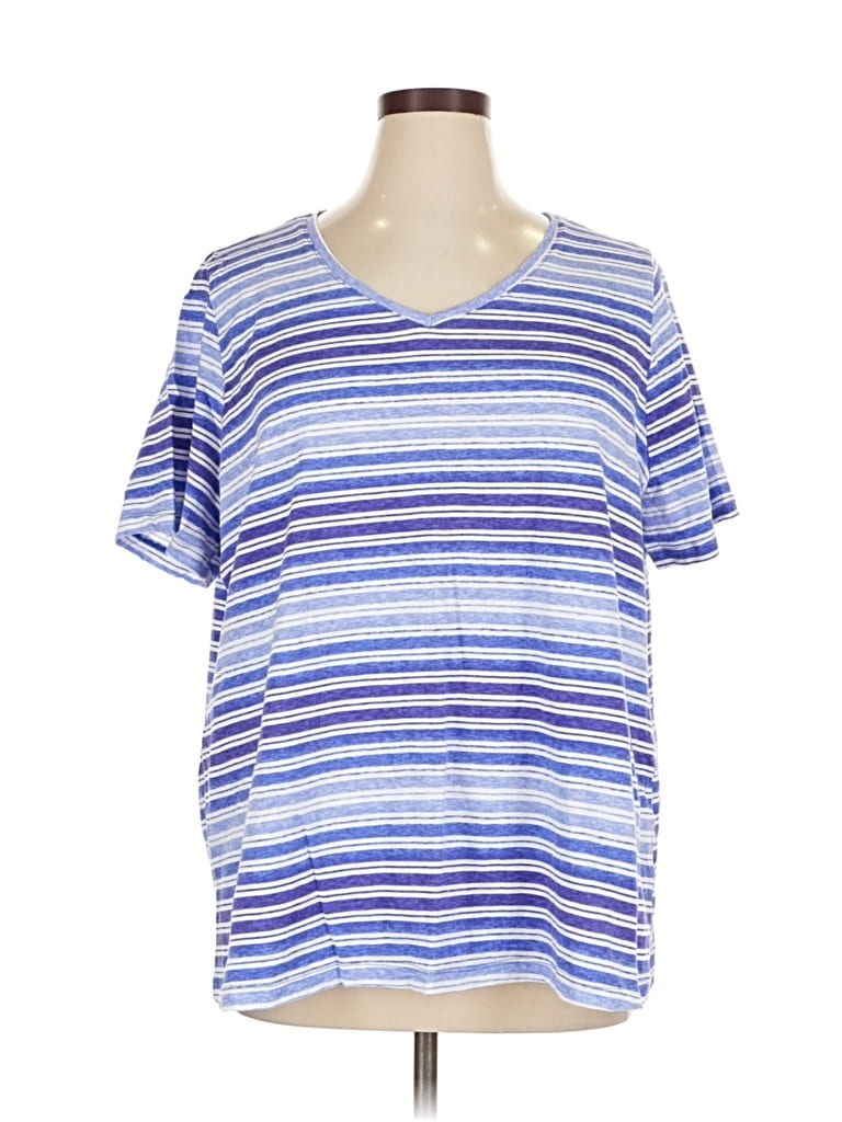 Pre-owned Catherines Short Sleeve T-shirt In Blue