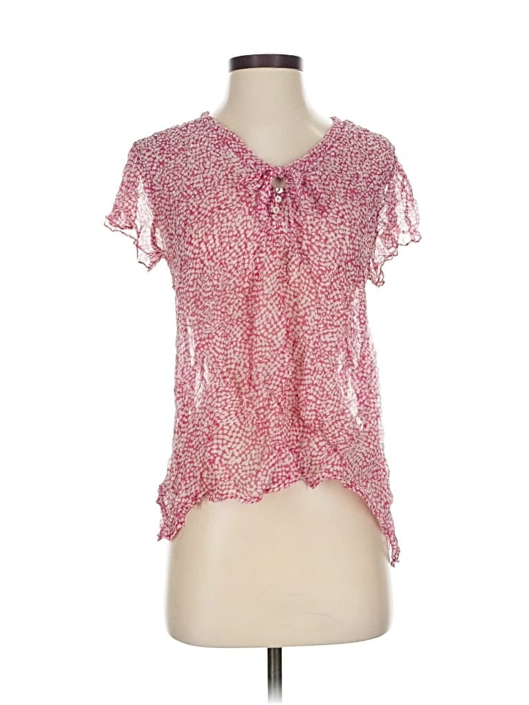 Pre-owned Joie Short Sleeve Blouse In Pink