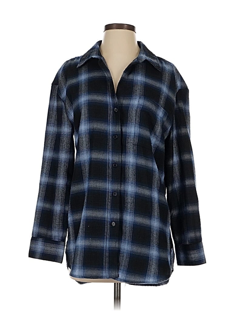 Pre-owned Lola River Long Sleeve Blouse In Blue