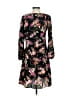 Ann Taylor LOFT 100% Polyester Floral Black Casual Dress Size 2 - photo 2
