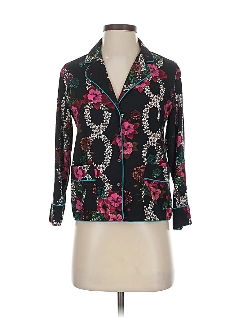 Pre-owned Sandro 3/4 Sleeve Blouse In Black