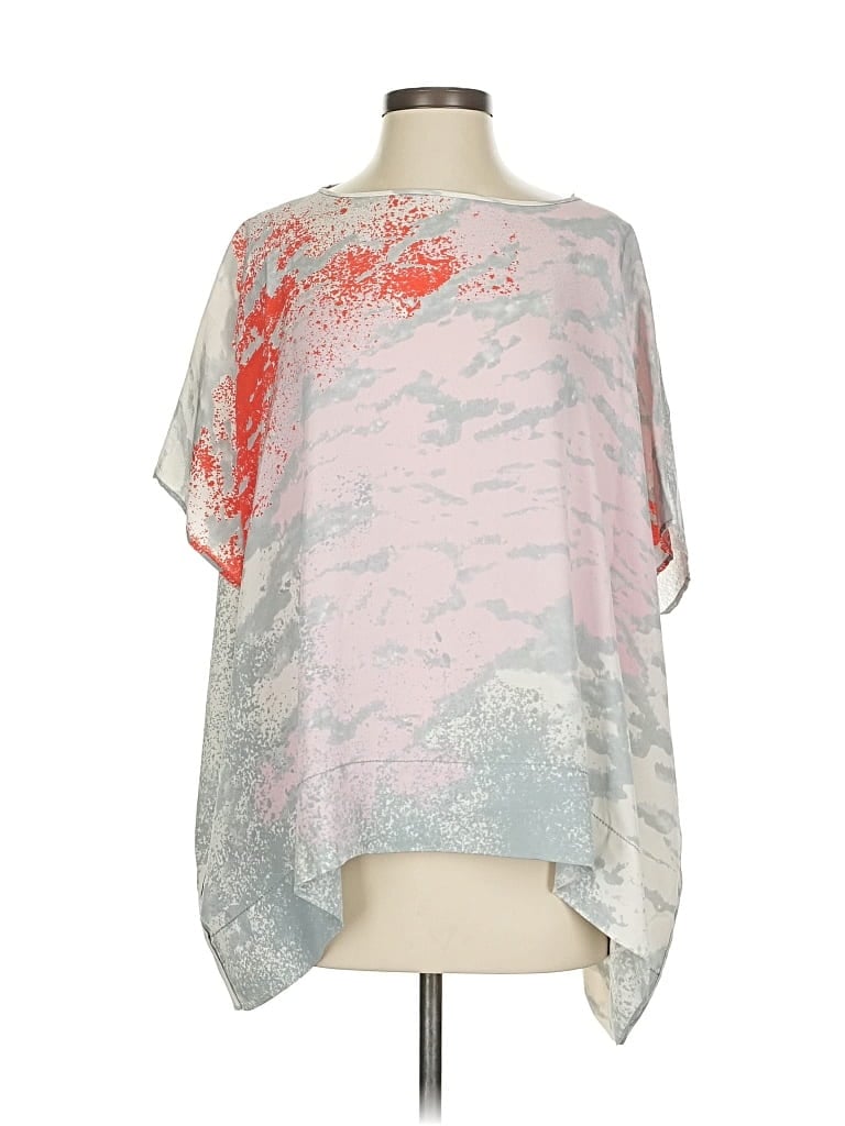 Pre-owned Diane Von Furstenberg Short Sleeve Blouse In Gray