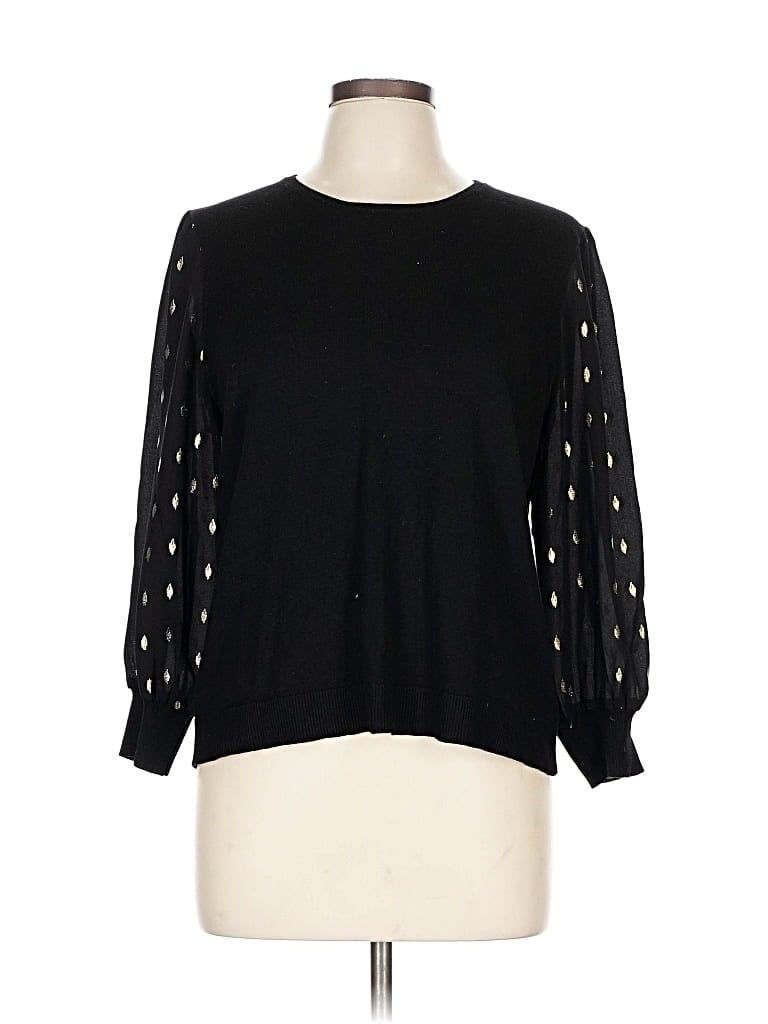 Pre-owned 89th & Madison Pullover Sweater In Black