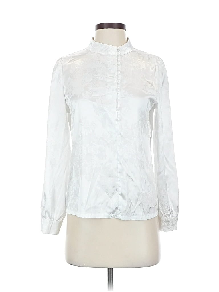 Pre-owned Unbranded Long Sleeve Blouse In White
