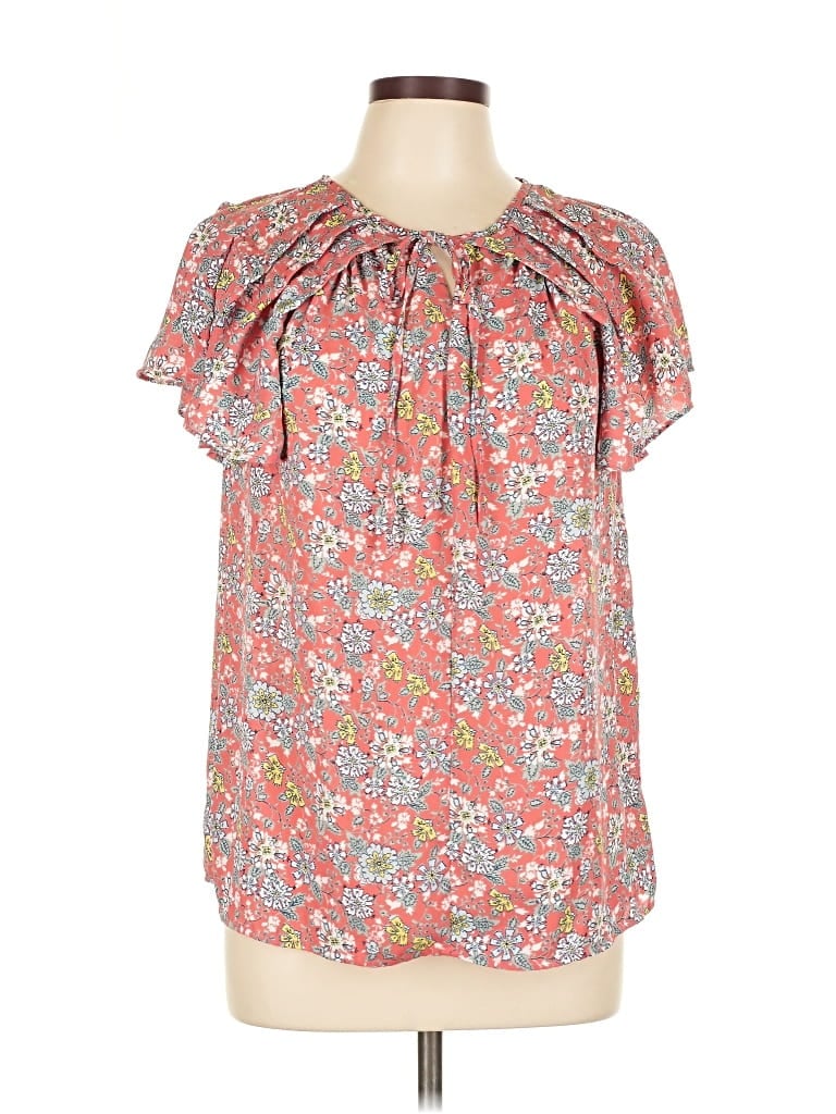 Pre-owned Max Studio Short Sleeve Blouse In Pink