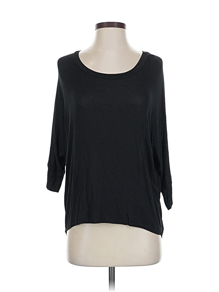 Rue21 3/4 Sleeve Top Black Boatneck Tops In Black