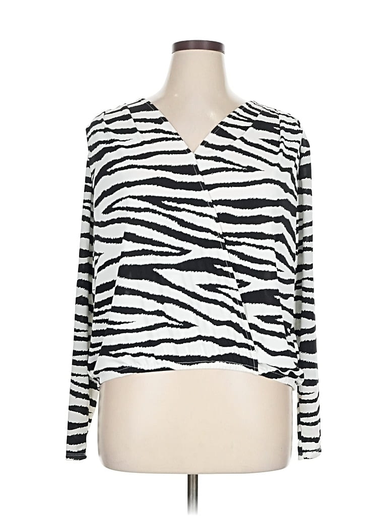 Pre-owned Worthington Long Sleeve Blouse In Black