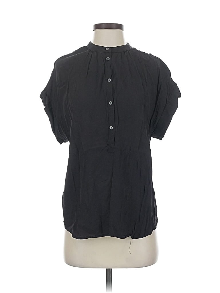 Pre-owned Point Sur Short Sleeve Blouse In Black