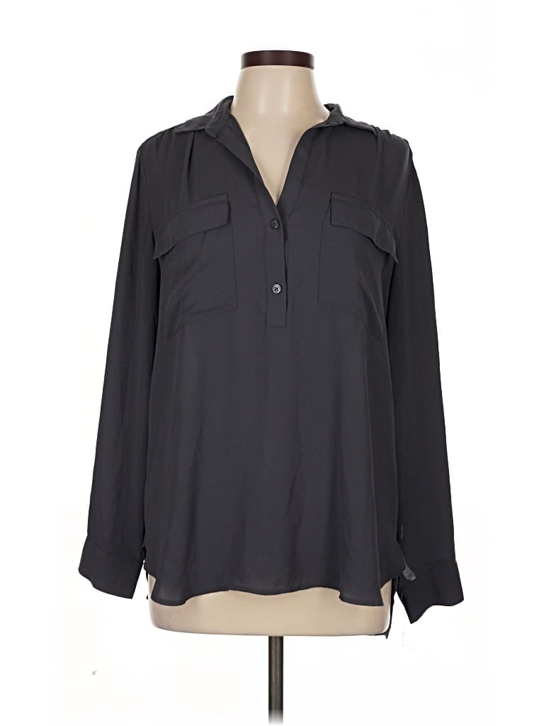 Pre-owned Ann Taylor Long Sleeve Blouse In Black