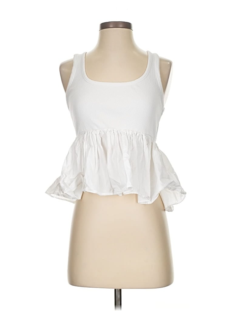 Click to view more detailed imagery on our partner's website Pre-owned Zara Sleeveless Top White Halter Neckline Tops