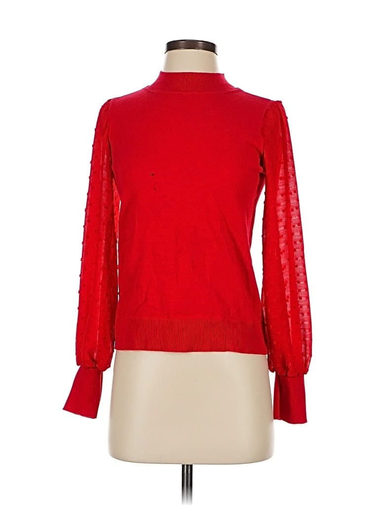 Pre-owned Cece Long Sleeve Blouse In Red
