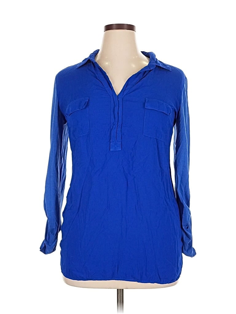 Pre-owned Splendid Long Sleeve Blouse In Blue