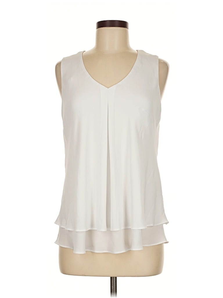 Pre-owned Frank Lyman Design Sleeveless Blouse In White