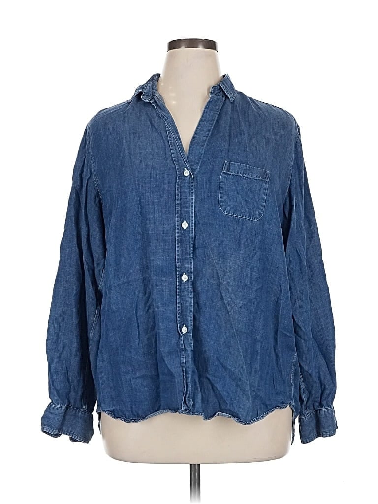 Pre-owned Grayson Long Sleeve Button Down Shirt In Blue