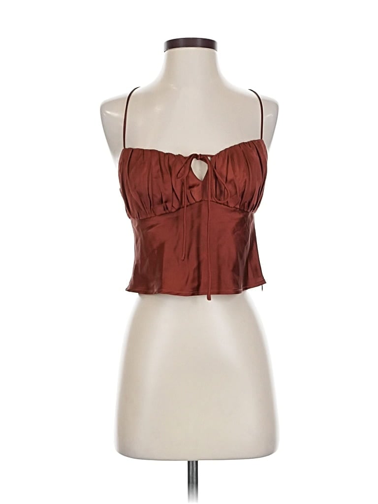 Pre-owned Princess Polly Tank Top Brown Strapless Neckline Tops