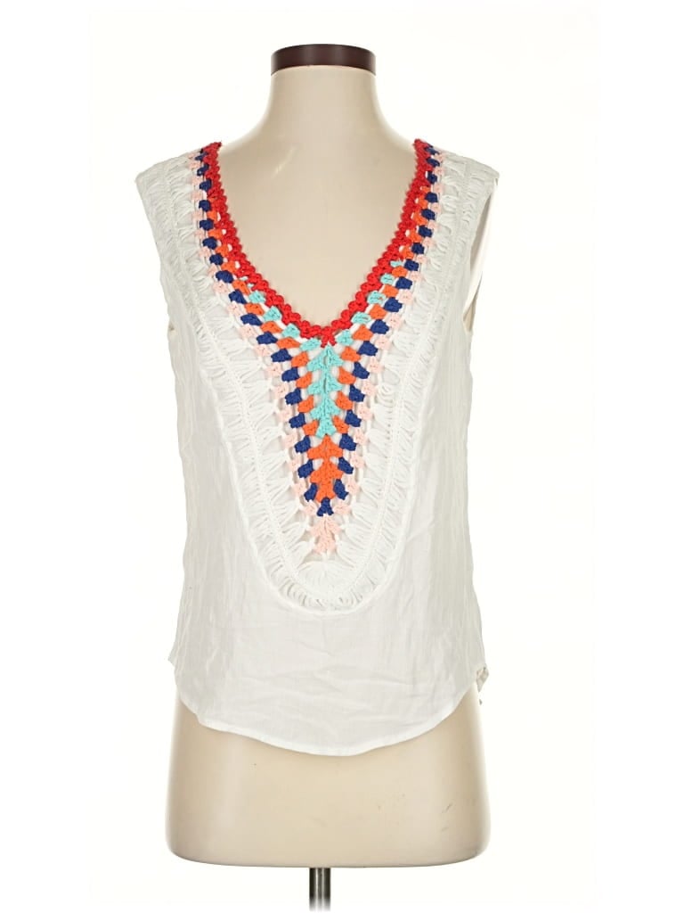 Pre-owned Venus Sleeveless Blouse In White