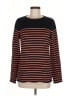 Pura Cashmere 100% Cotton Stripes Black Pullover Sweater Size M - photo 1