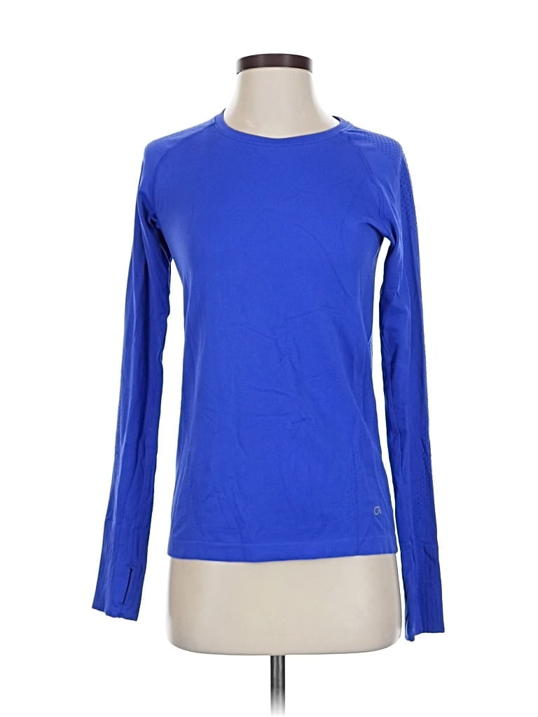 Pre-owned Gap Fit Long Sleeve T-shirt In Blue