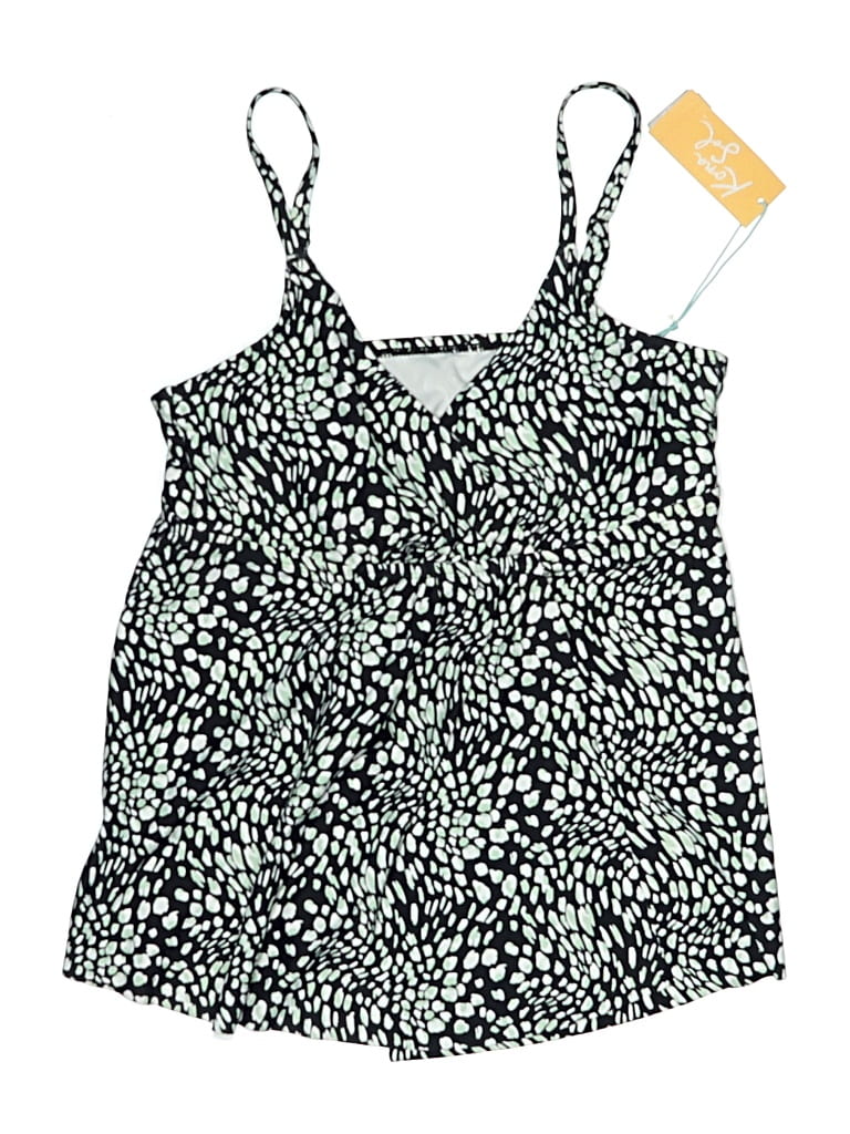 Pre-owned Kona Sol Swimsuit Top Green Animal Print Pattern Swimwear