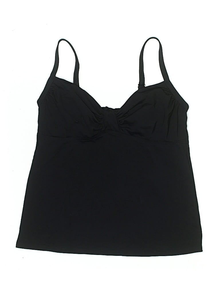Pre-owned Lands' End Swimsuit Top Black Swimwear
