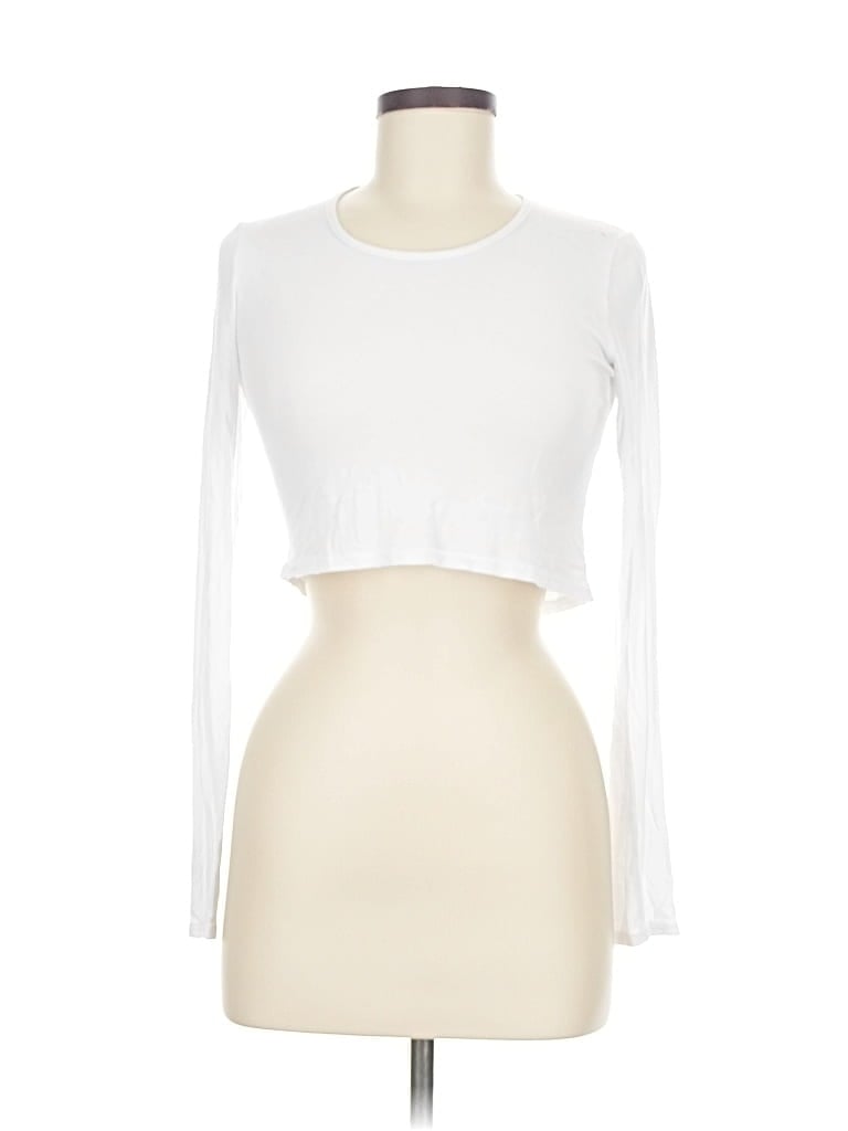 Pre-owned Boohoo Long Sleeve T-shirt In White