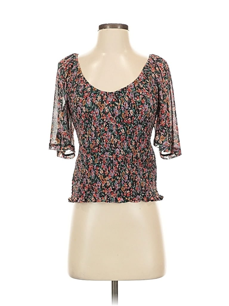 Pre-owned Evereve 3/4 Sleeve T-shirt In Black