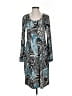 D.J. Summers Print Teal Black Casual Dress Size S - photo 1