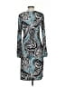 D.J. Summers Print Teal Black Casual Dress Size S - photo 2