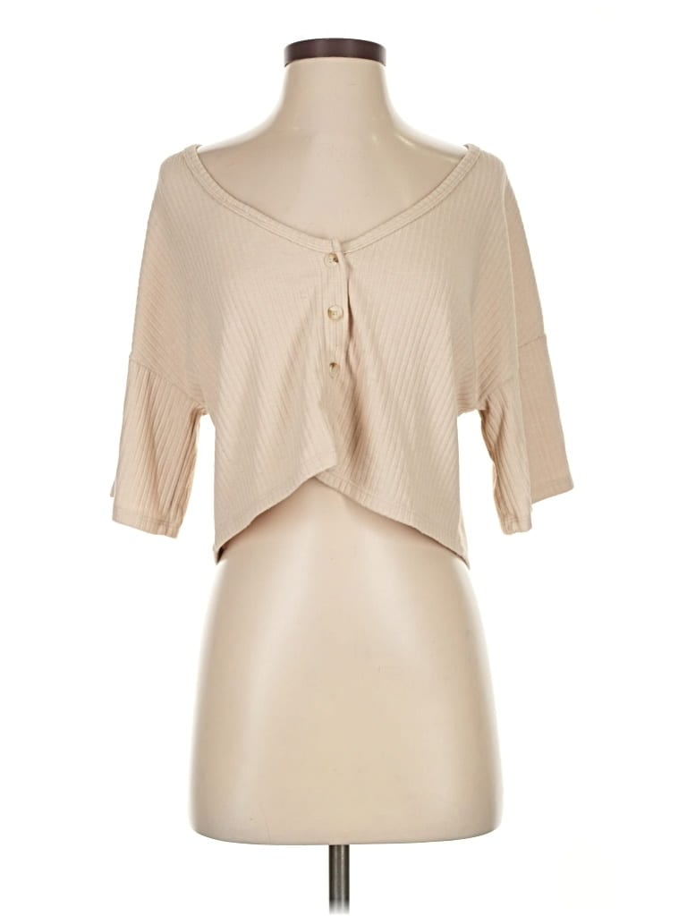 Pre-owned Saturday Sunday 3/4 Sleeve Blouse In Brown