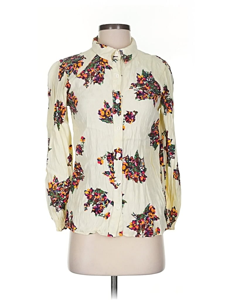 Pre-owned Ba&sh 3/4 Sleeve Blouse In White