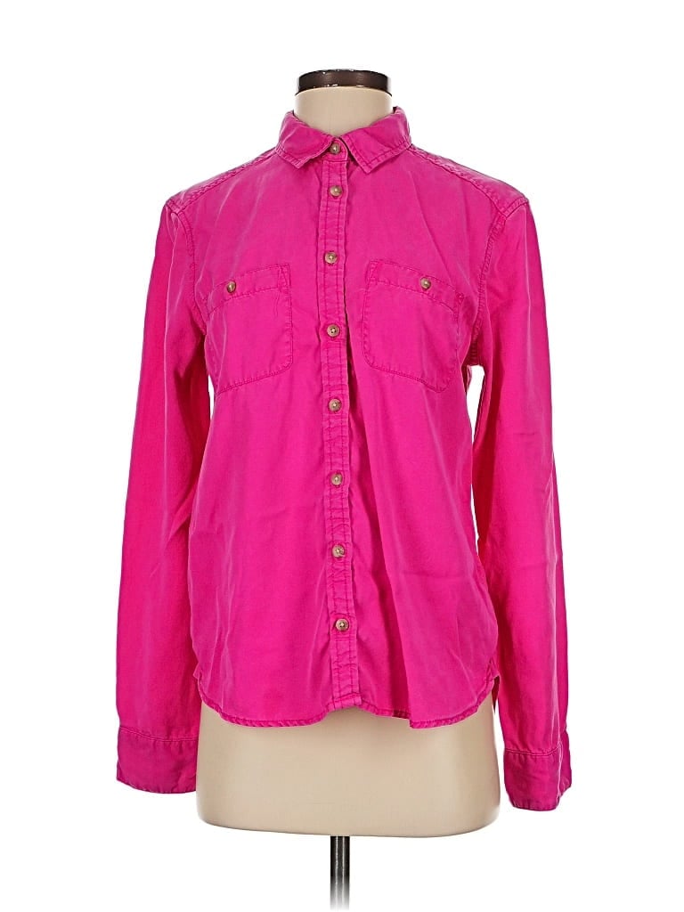 Pre-owned American Eagle Outfitters Long Sleeve Button Down Shirt In Pink