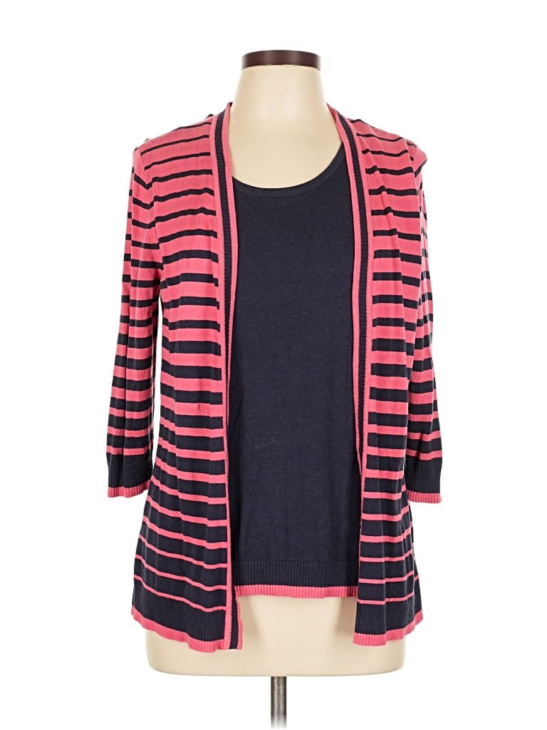 Pre-owned Croft & Barrow Long Sleeve Top Pink Scoop Neck Tops