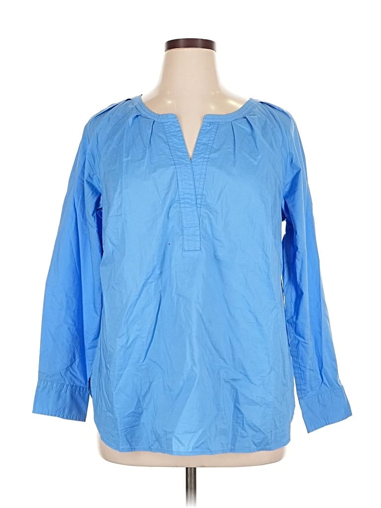 Pre-owned Talbots 3/4 Sleeve Blouse In Blue