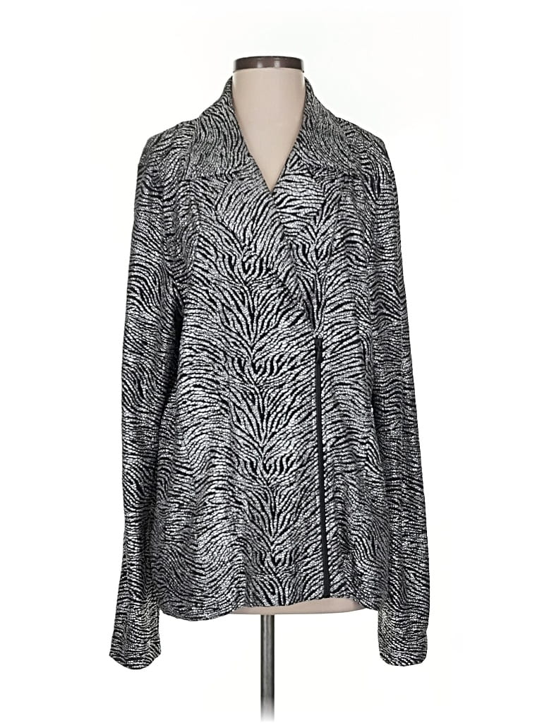 Pre-owned Chico's Blazer Jacket In Silver