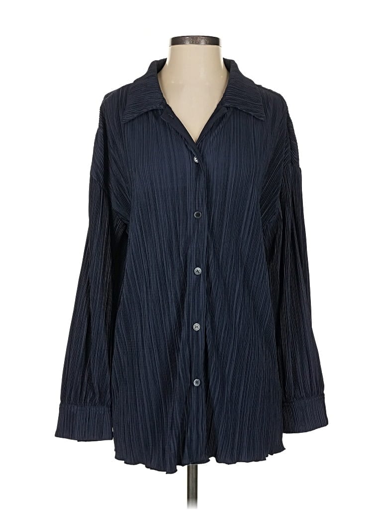 Pre-owned Isalis Long Sleeve Blouse In Blue