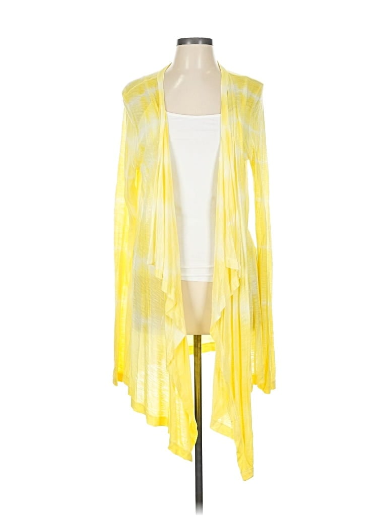 Pre-owned Three Dots Cardigan Sweater In Yellow