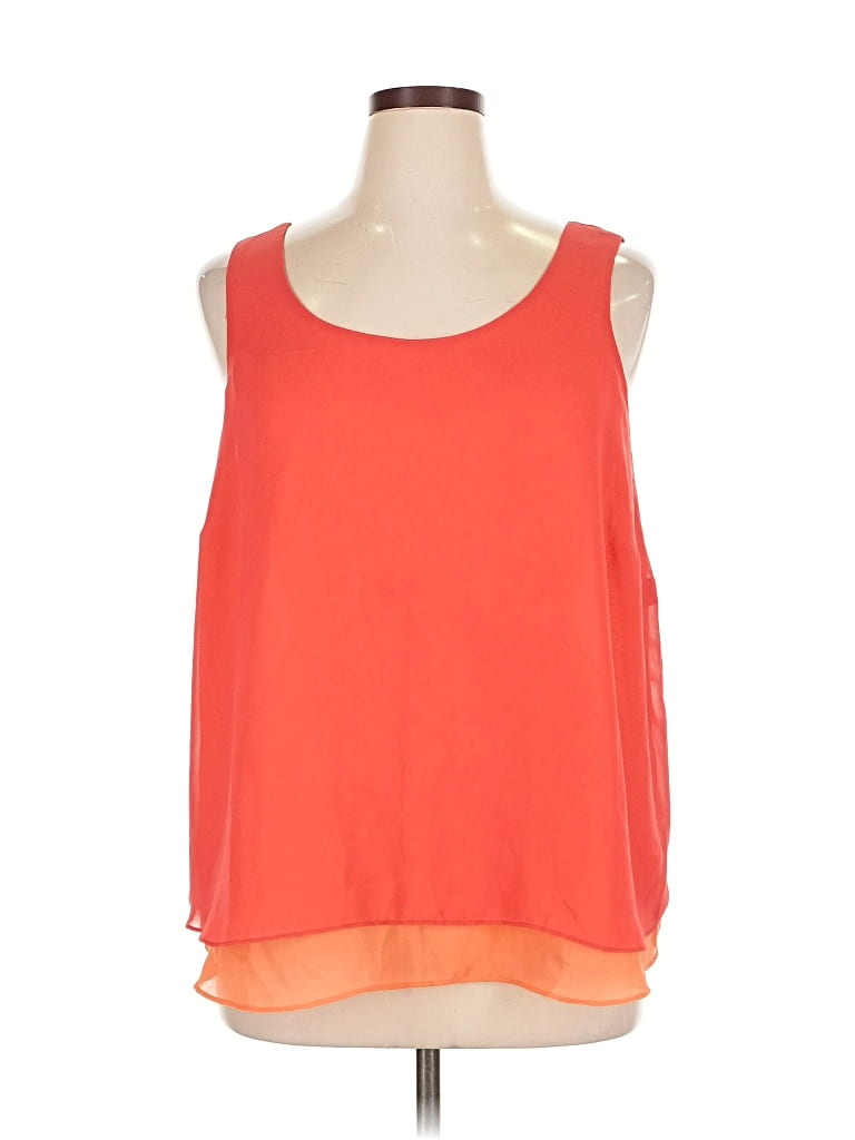 Pre-owned Apt. 9 Sleeveless Blouse In Orange