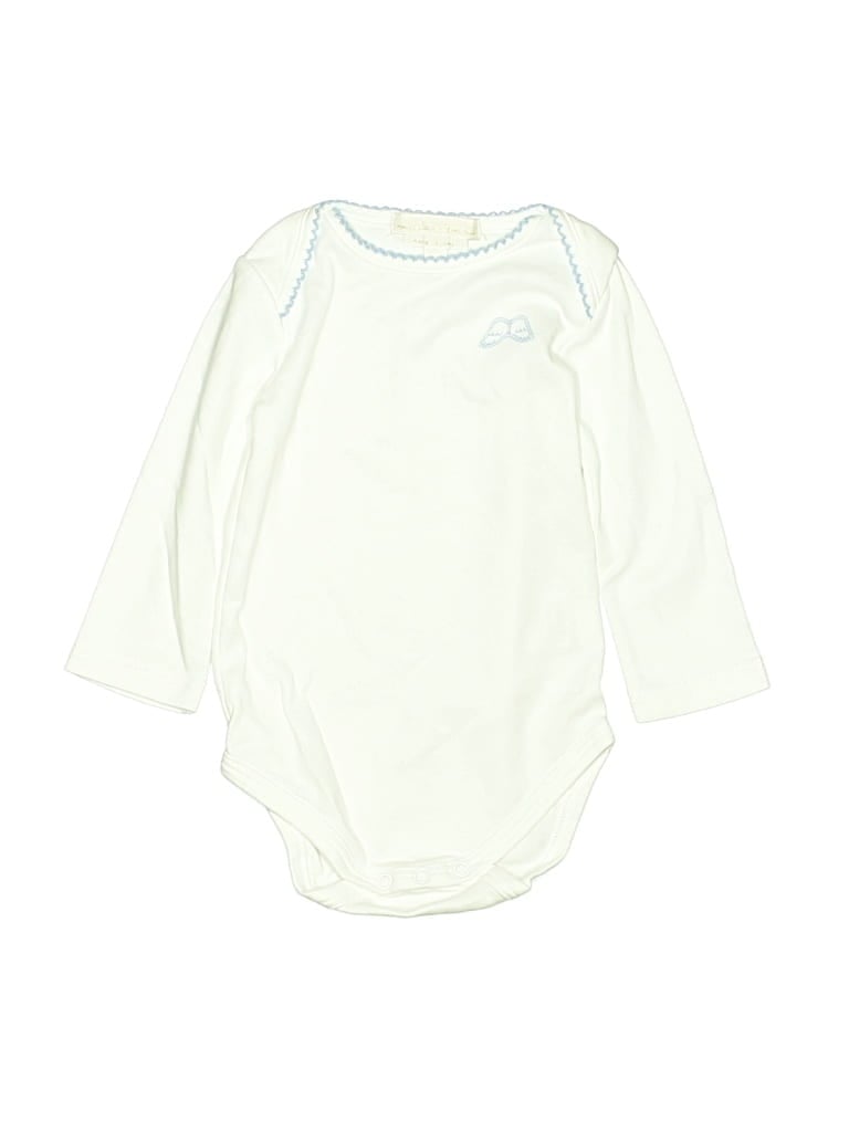 Pre-owned Marie Chantal Babies' Long Sleeve Onesie In White