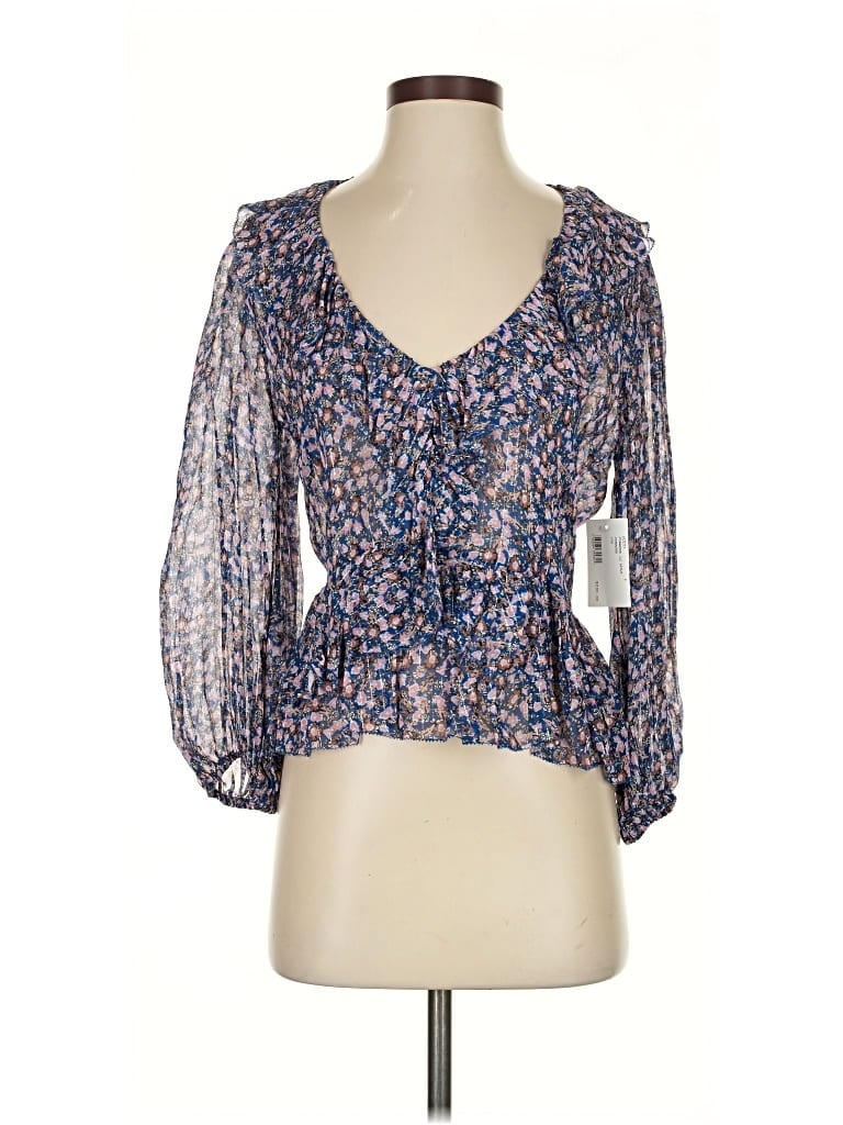 Saylor 3/4 Sleeve Blouse In Blue