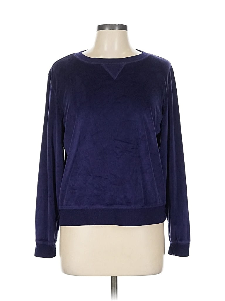 Pre-owned Honeydew Long Sleeve Top Blue Crew Neck Tops