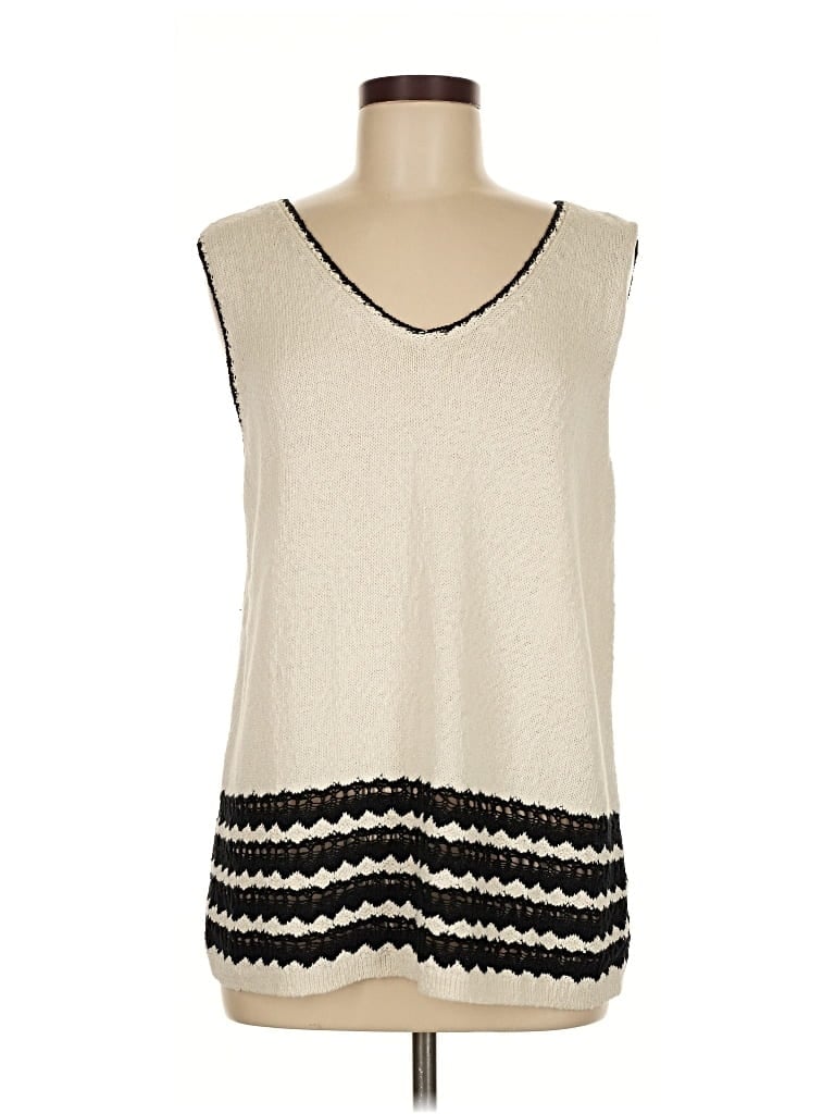 Pre-owned Jjill Sweater Vest In White