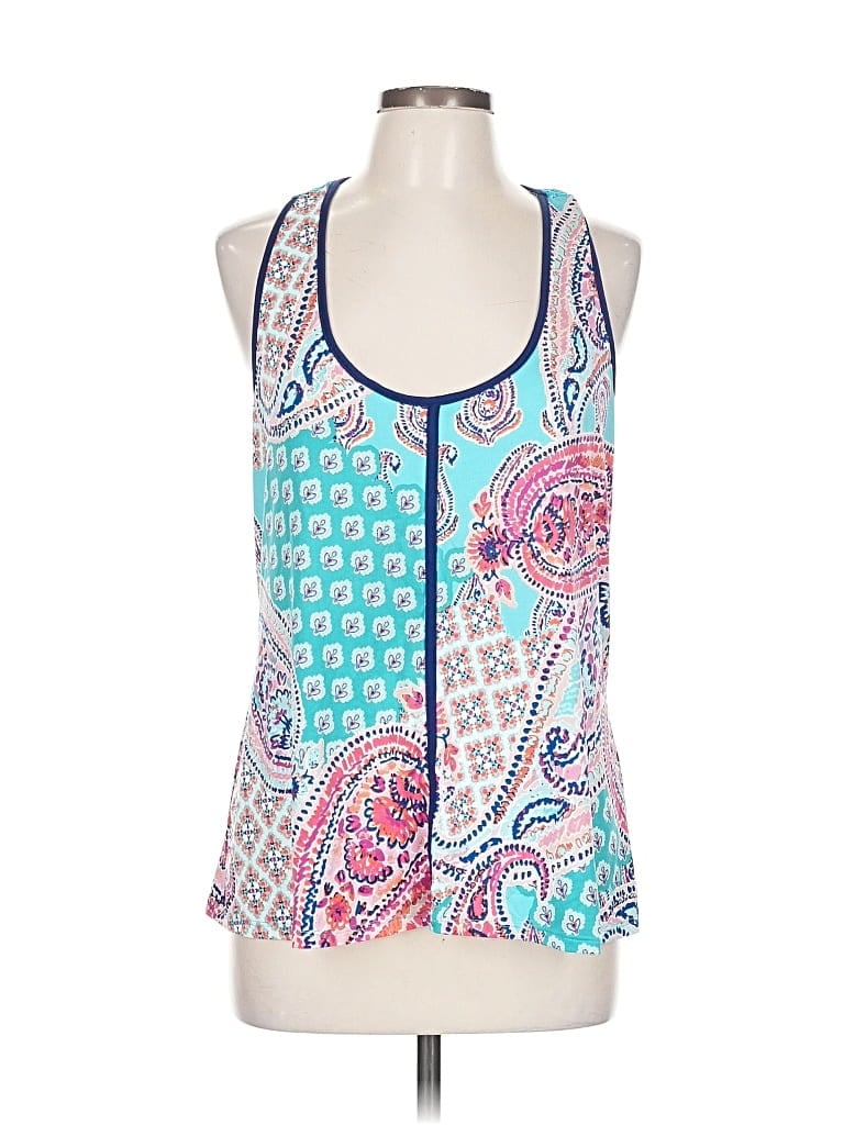 Pre-owned Linea Donatella Sleeveless Blouse In Blue