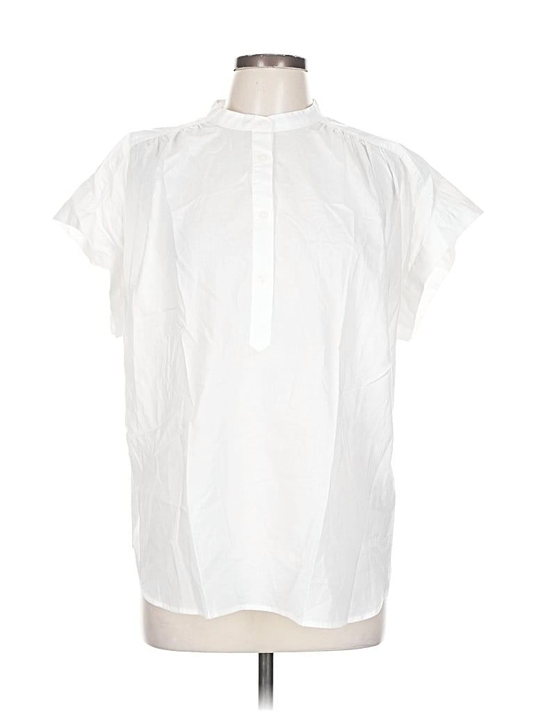 Pre-owned Universal Thread Short Sleeve Blouse In White