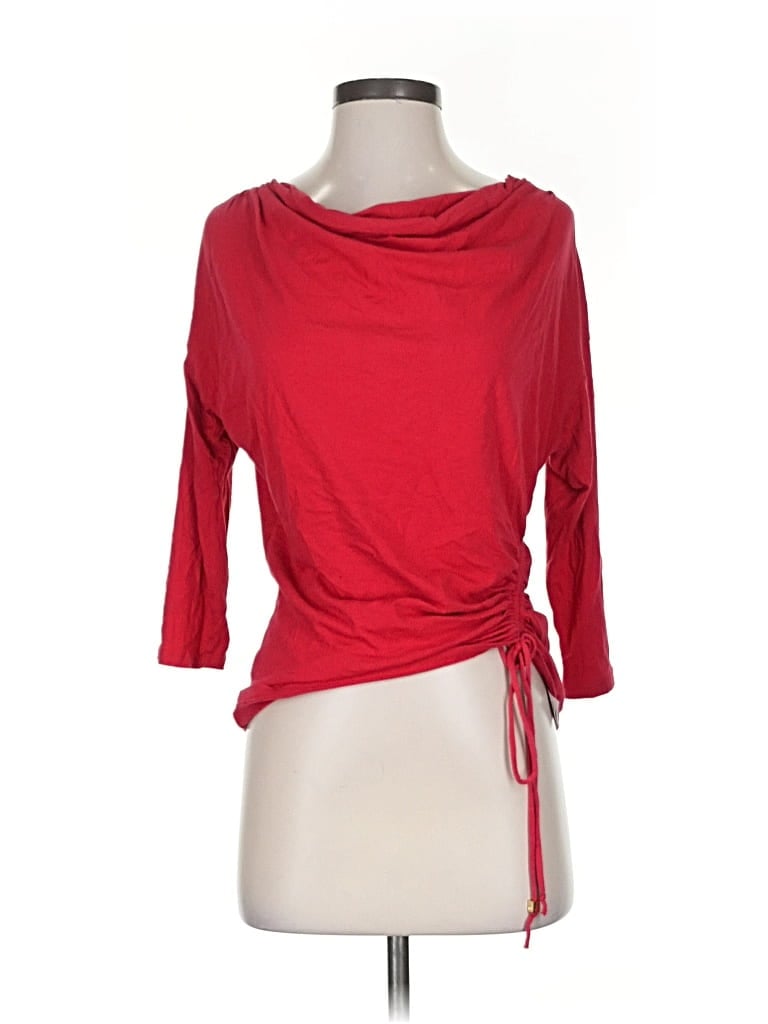 Pre-owned Michael Michael Kors 3/4 Sleeve Top Red Cowl Neck Tops