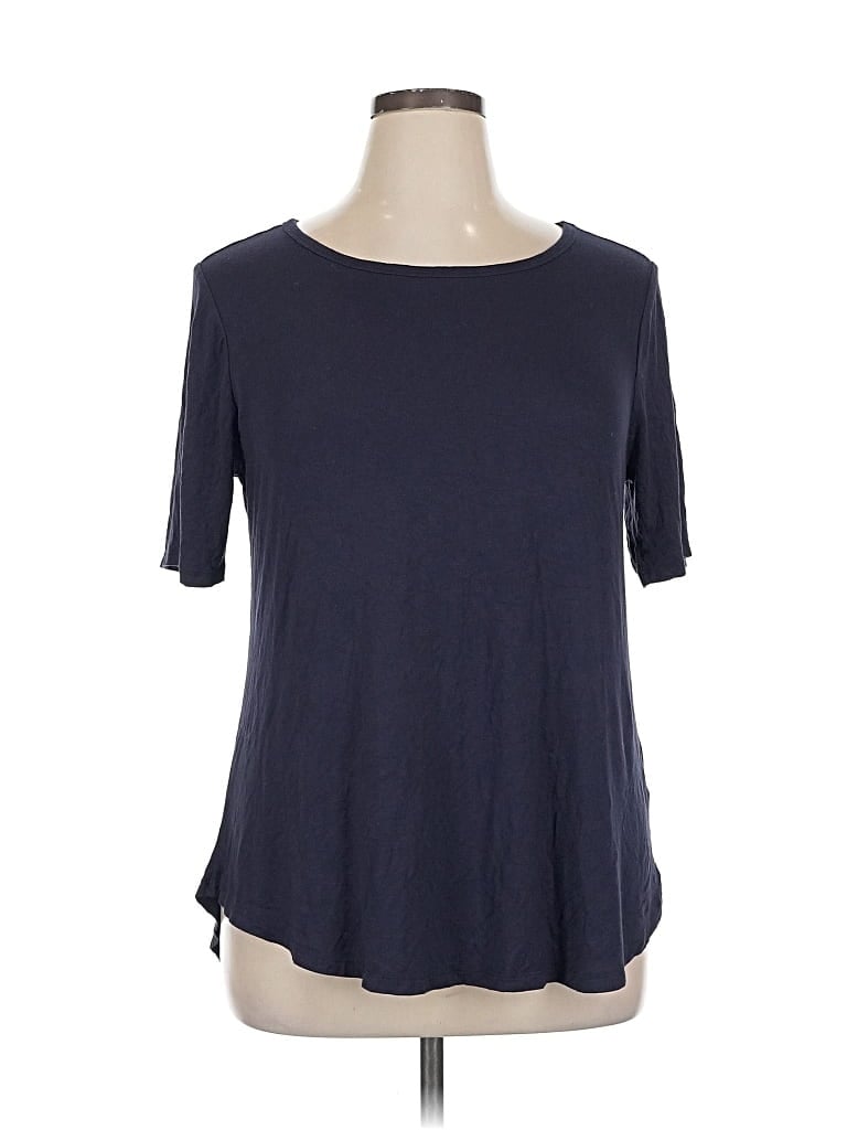 Pre-owned Lane Bryant 3/4 Sleeve T-shirt In Blue