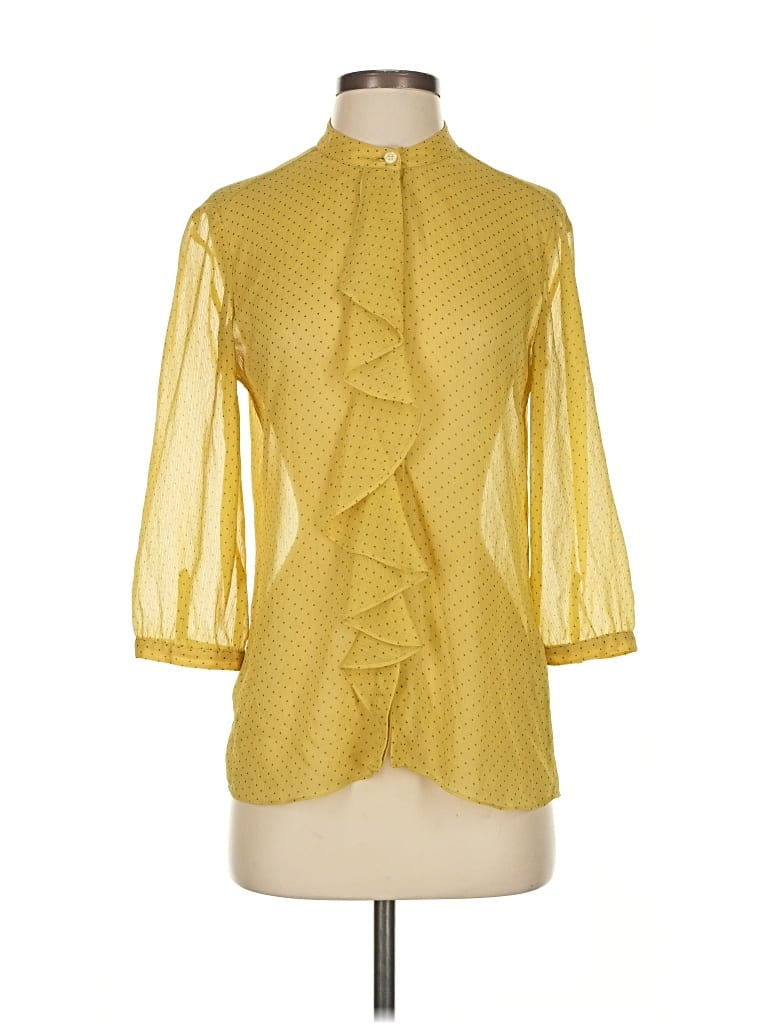 Pre-owned Banana Republic 3/4 Sleeve Blouse In Yellow