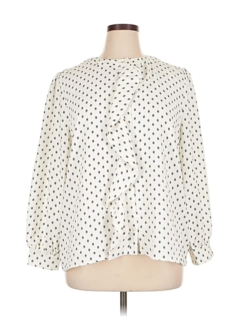Pre-owned Ann Taylor 3/4 Sleeve Blouse In White