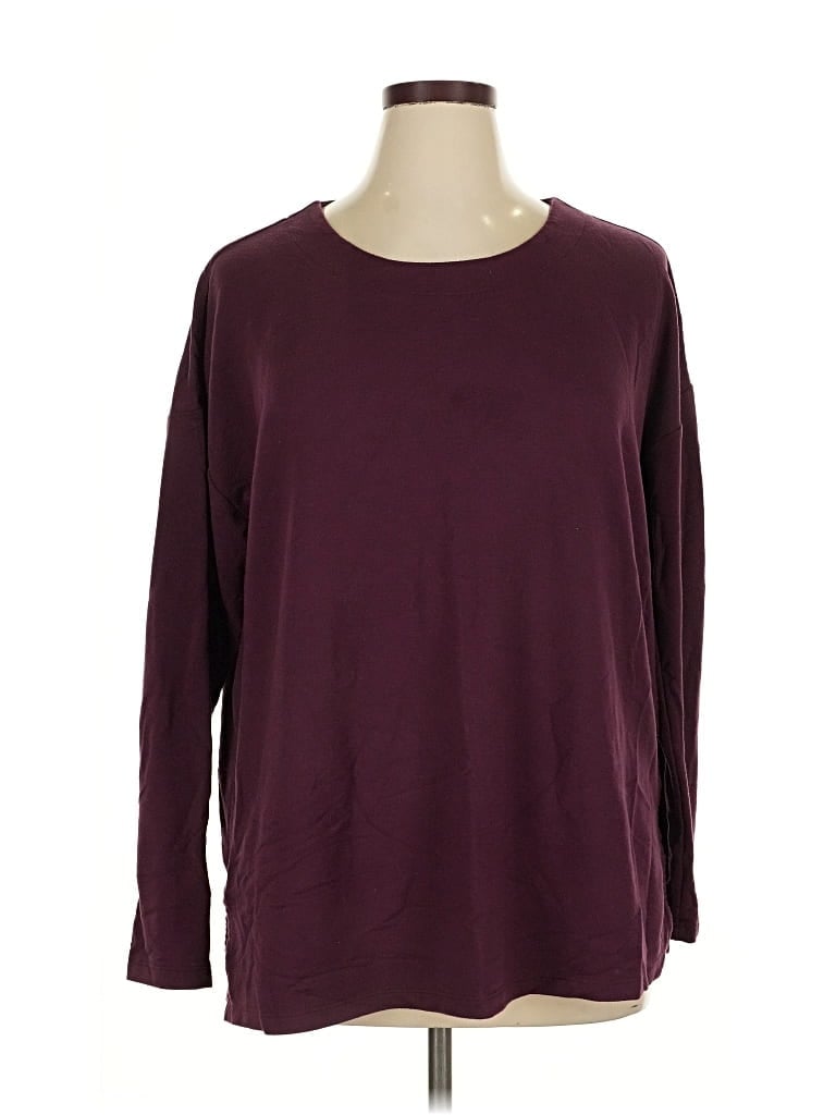 Pre-owned Banana Republic Long Sleeve T-shirt In Burgundy