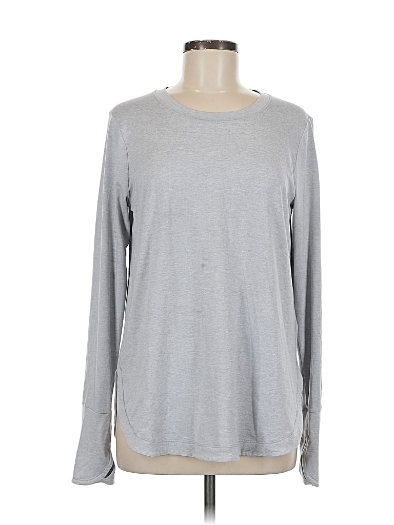 Pre-owned Athleta Long Sleeve T-shirt In Gray