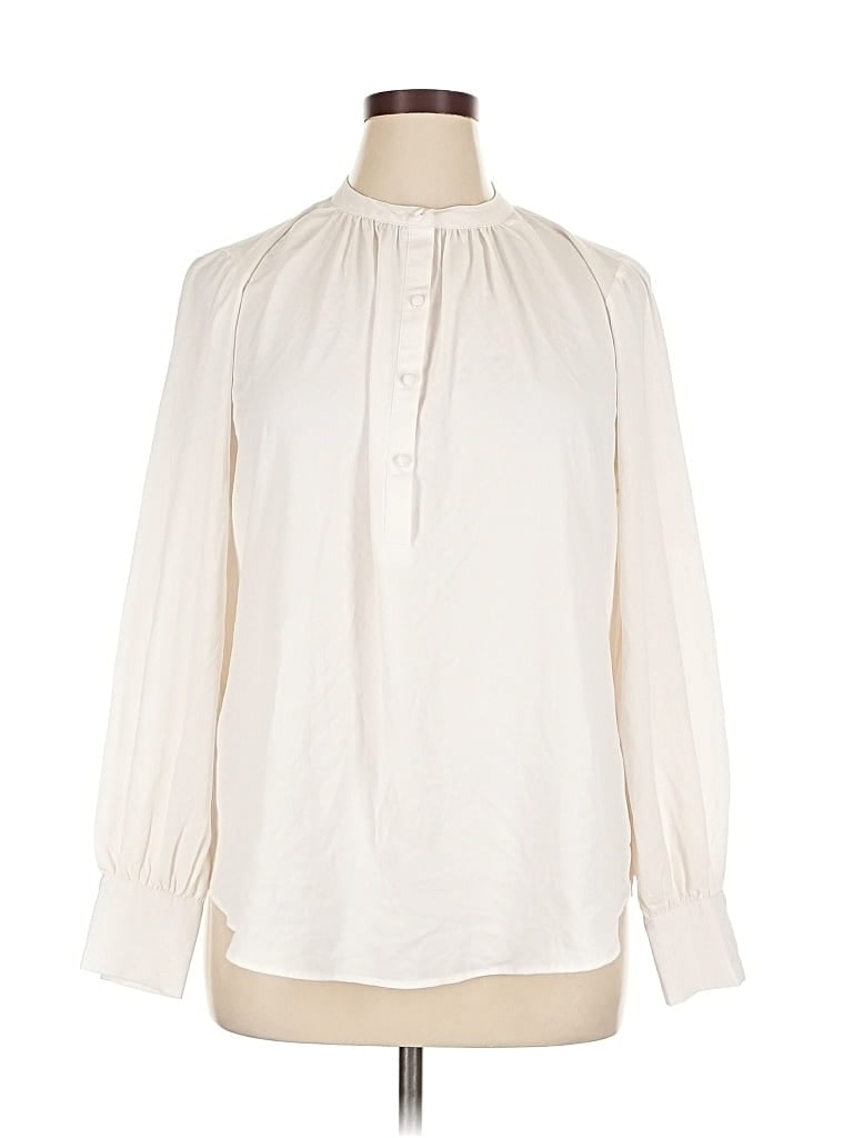 Pre-owned H&m Long Sleeve Blouse In White